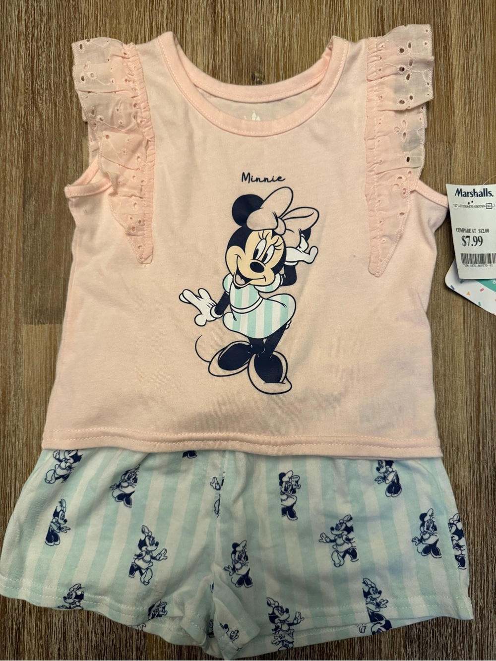 NWT Baby Girl Matching Minnie Short & Top Set, Size 24 month